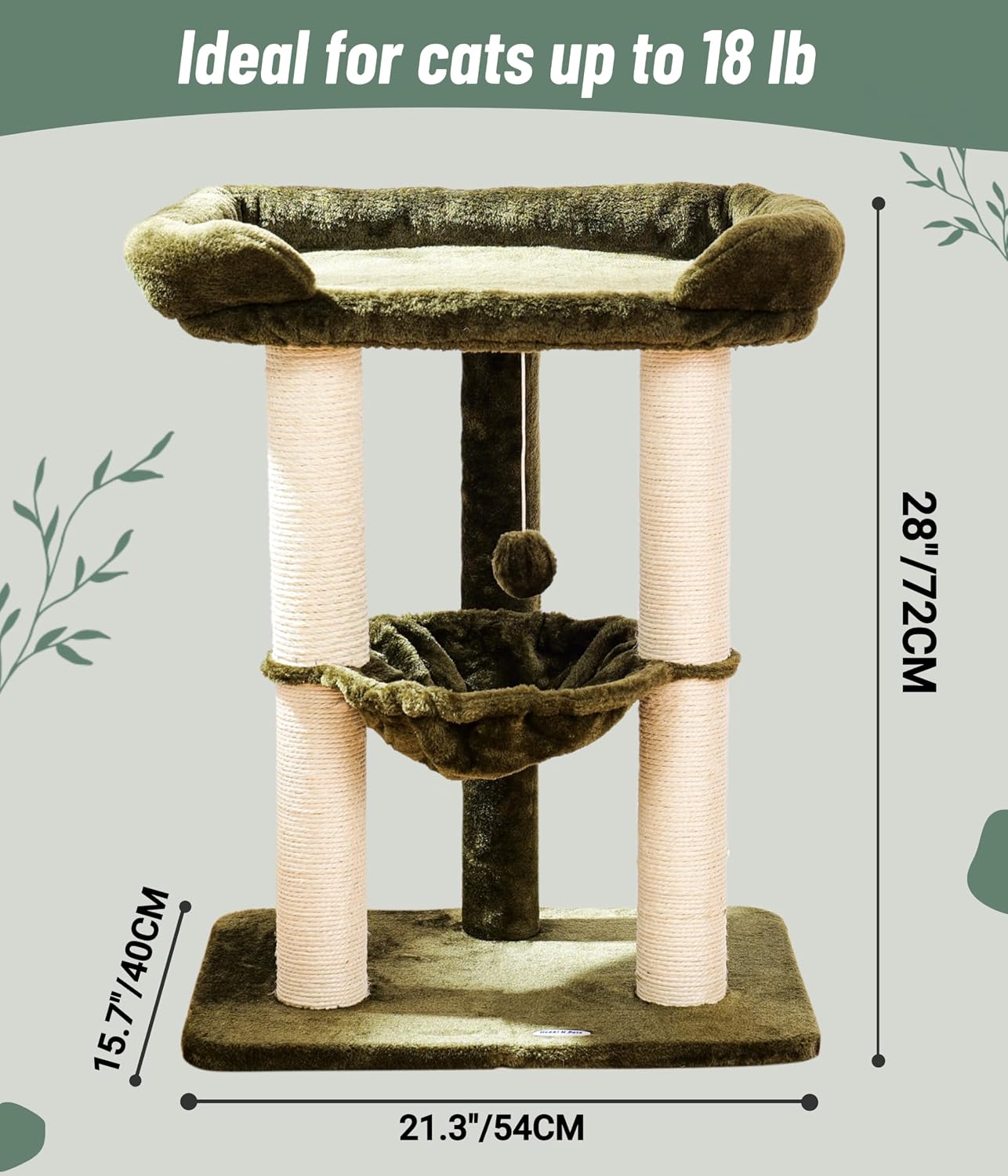 Thumbnail 2 de Happi N Pets 71CM Cat Tree Tower for Big Cats 🐱