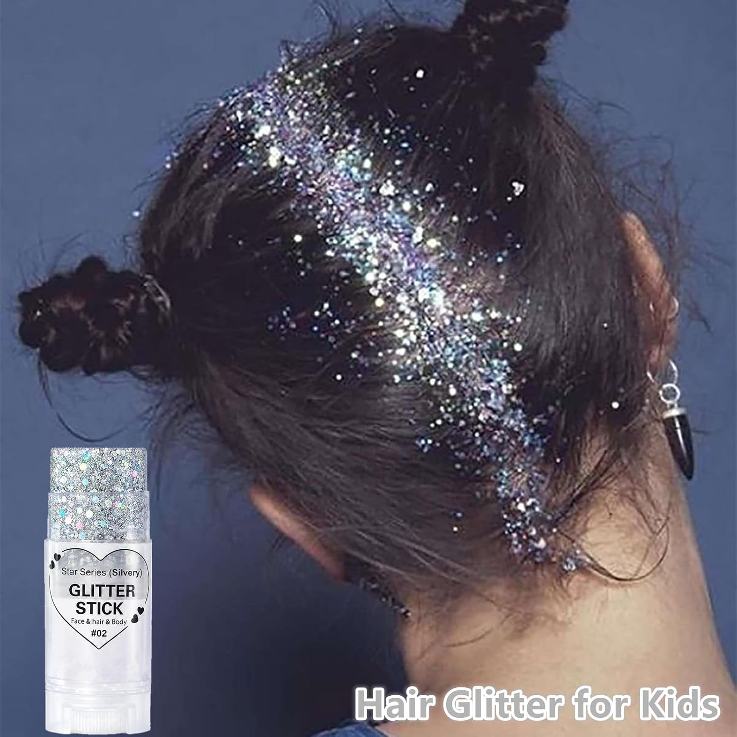 Detalle de Go Ho WLG-346-02-US Silver Glitter Stick, Self-Adhesive Waterproof Gel