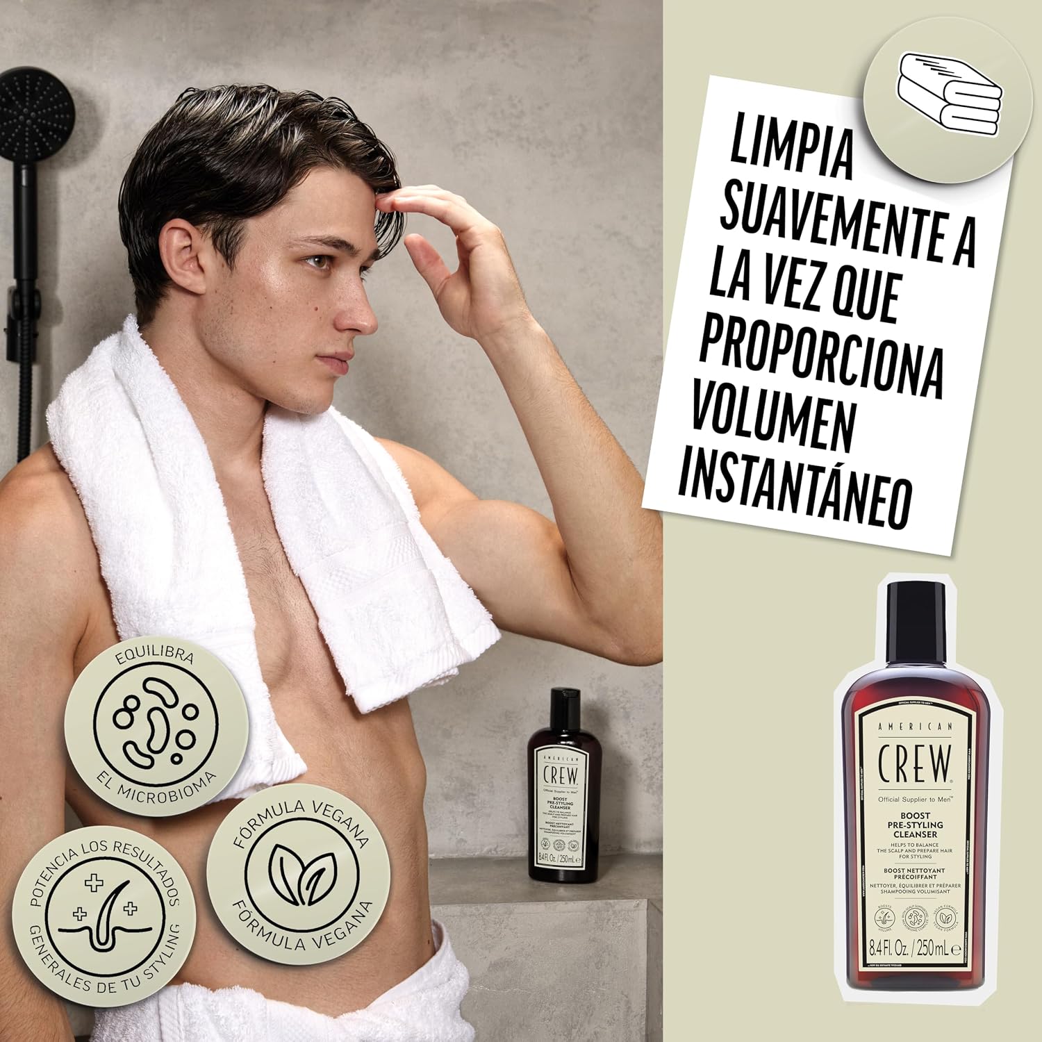 Thumbnail 5 de American Crew Boost Pre-Styling Cleanser 💇♂️ Voluminizador para hombres