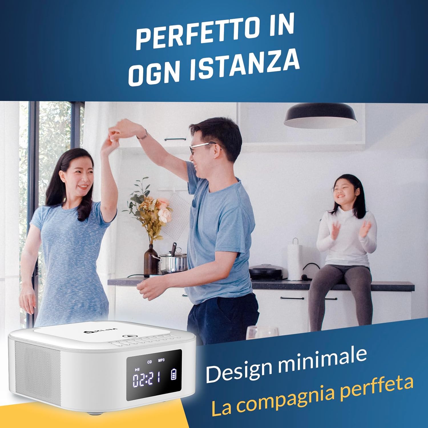 Thumbnail 6 de KLIM Lettore CD Stereo Boombox E1 - BASS Boost con Subwoofer, Bluetooth, USB e Lettore CD