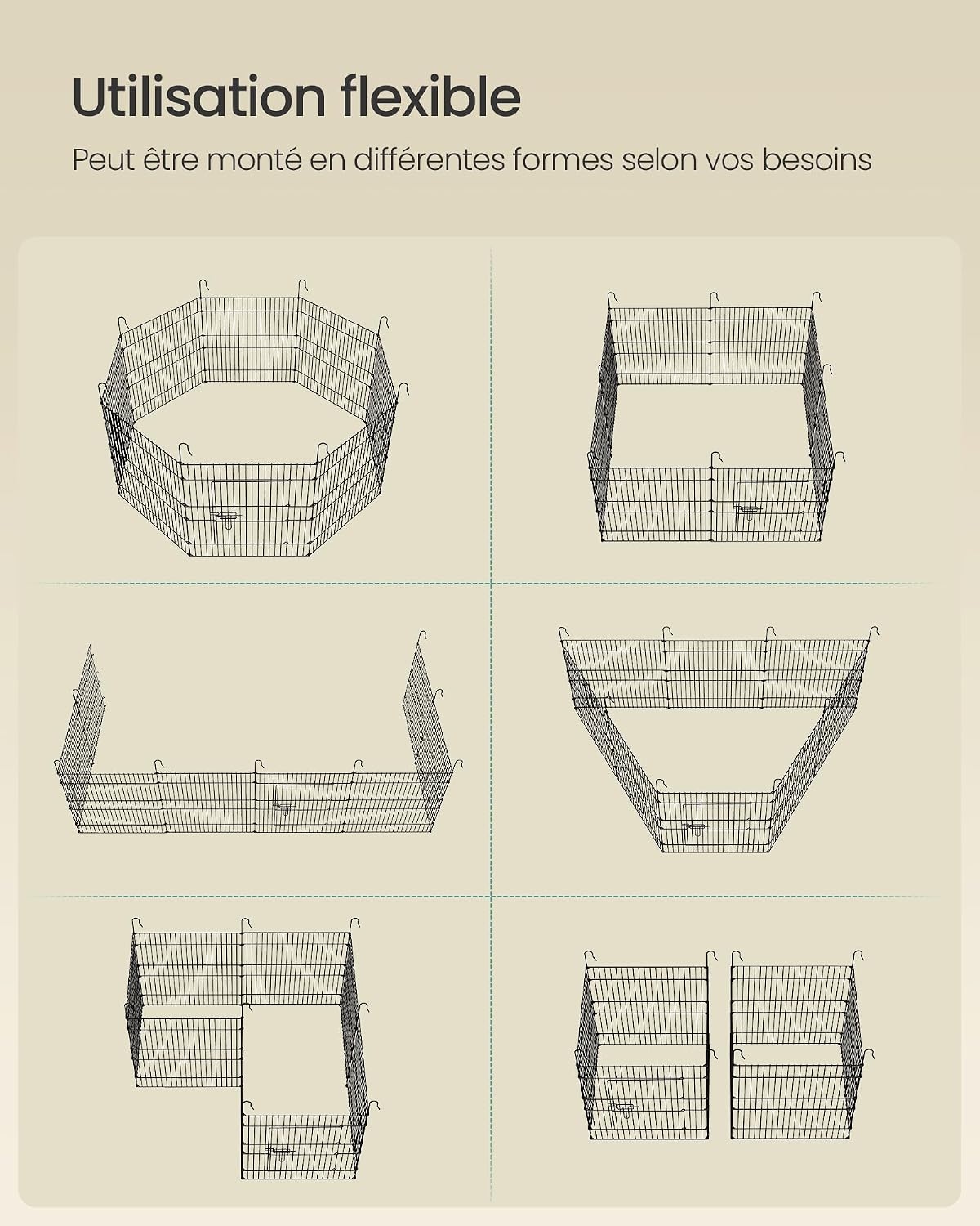 Thumbnail 6 de SONGMICS Enclos pour Petits Animaux 175 x 175 cm