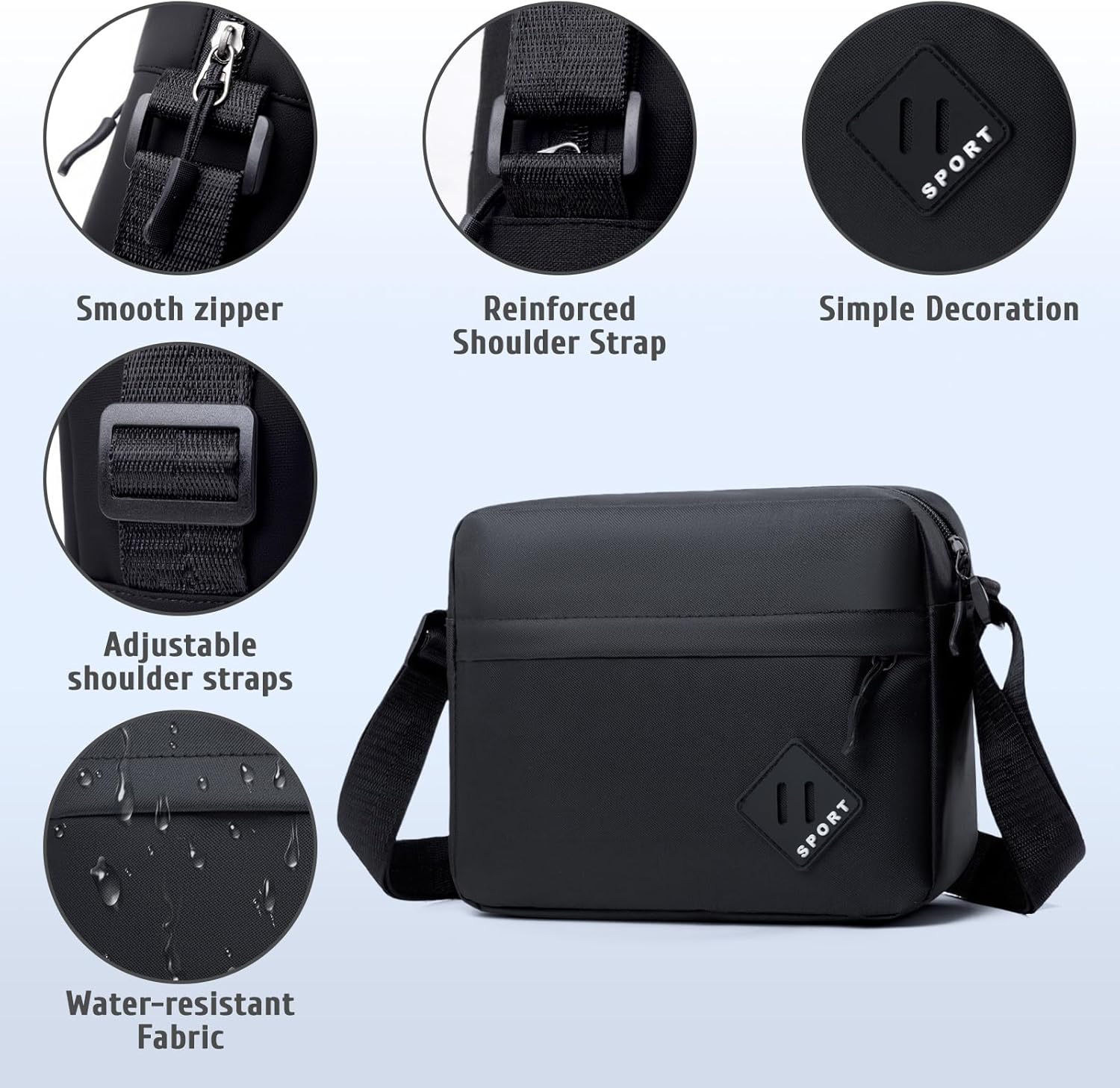 Thumbnail 4 de Aucuu Men's Shoulder Bag: Oxford Crossbody, Waterproof, Lightweight Daily Companion