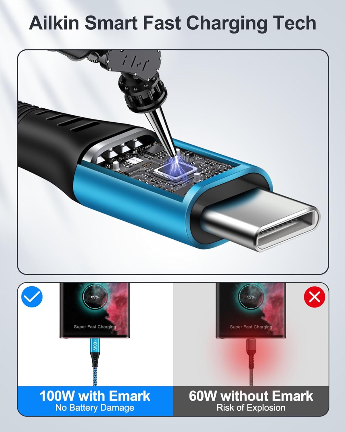 Thumbnail 4 de AILKIN 100W USB C Cable 6ft ๐