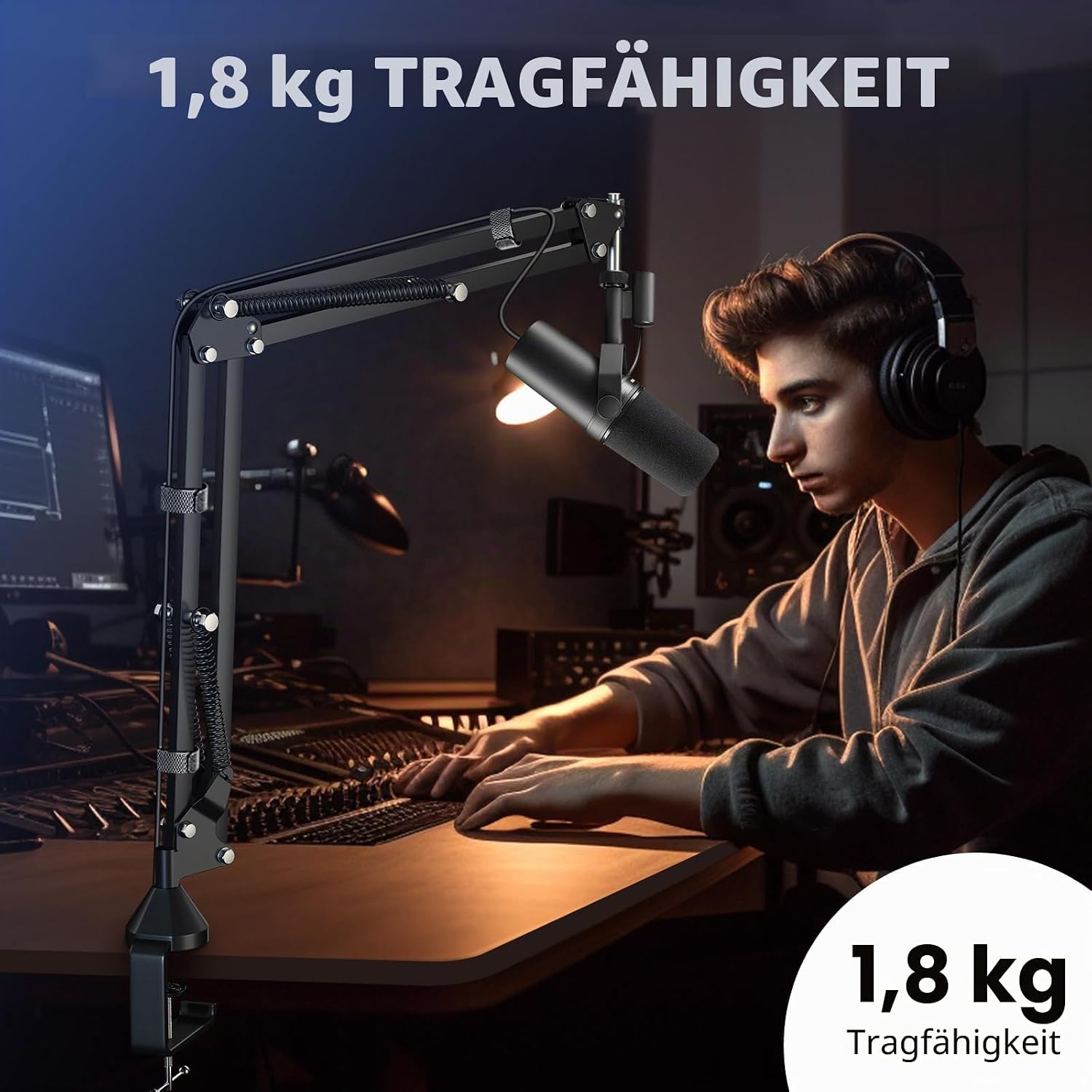 Detalle 1 de Aokeo AK-35 Mikrofonarm für Blue Yeti, Snowball, QuadCast & Elgato Wave