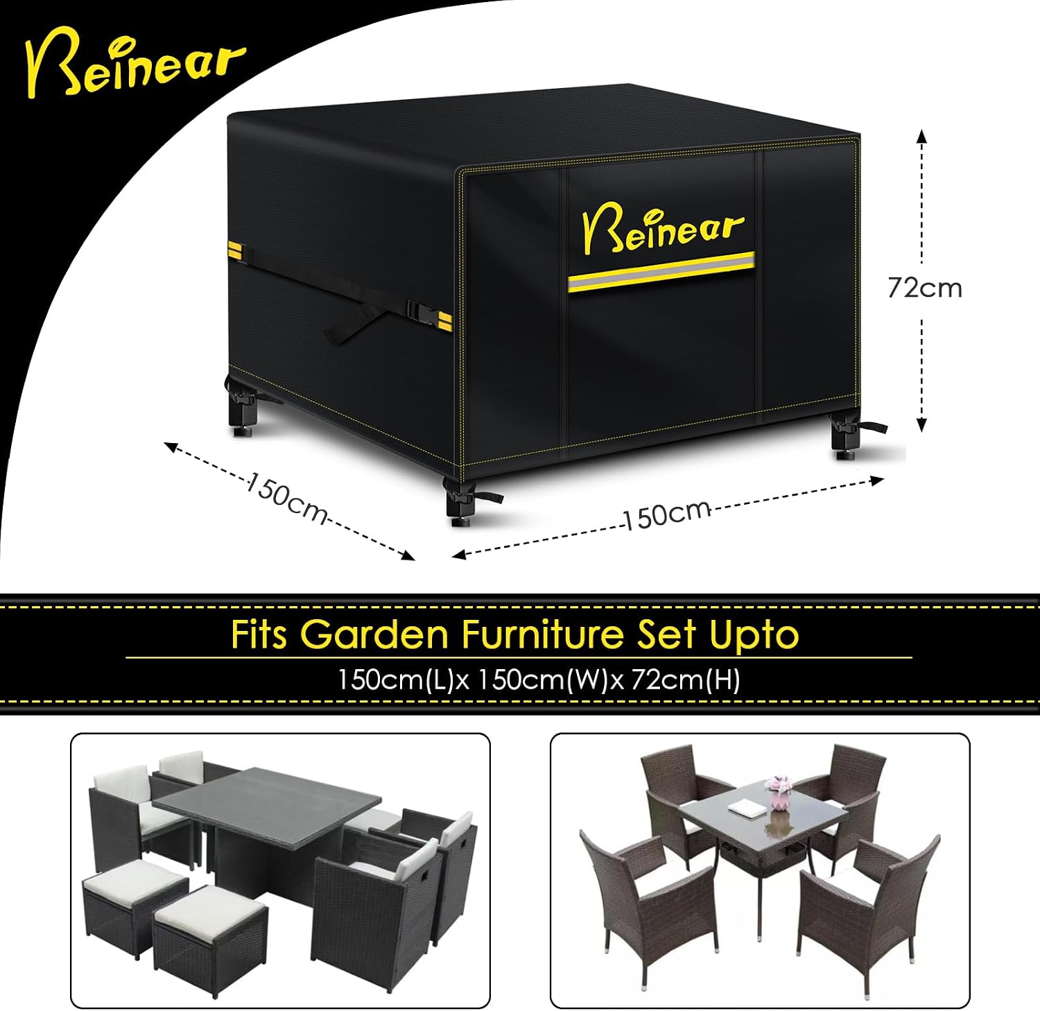 Detalle 2 de Beinear Garden Furniture Cover 150×150×72 cm