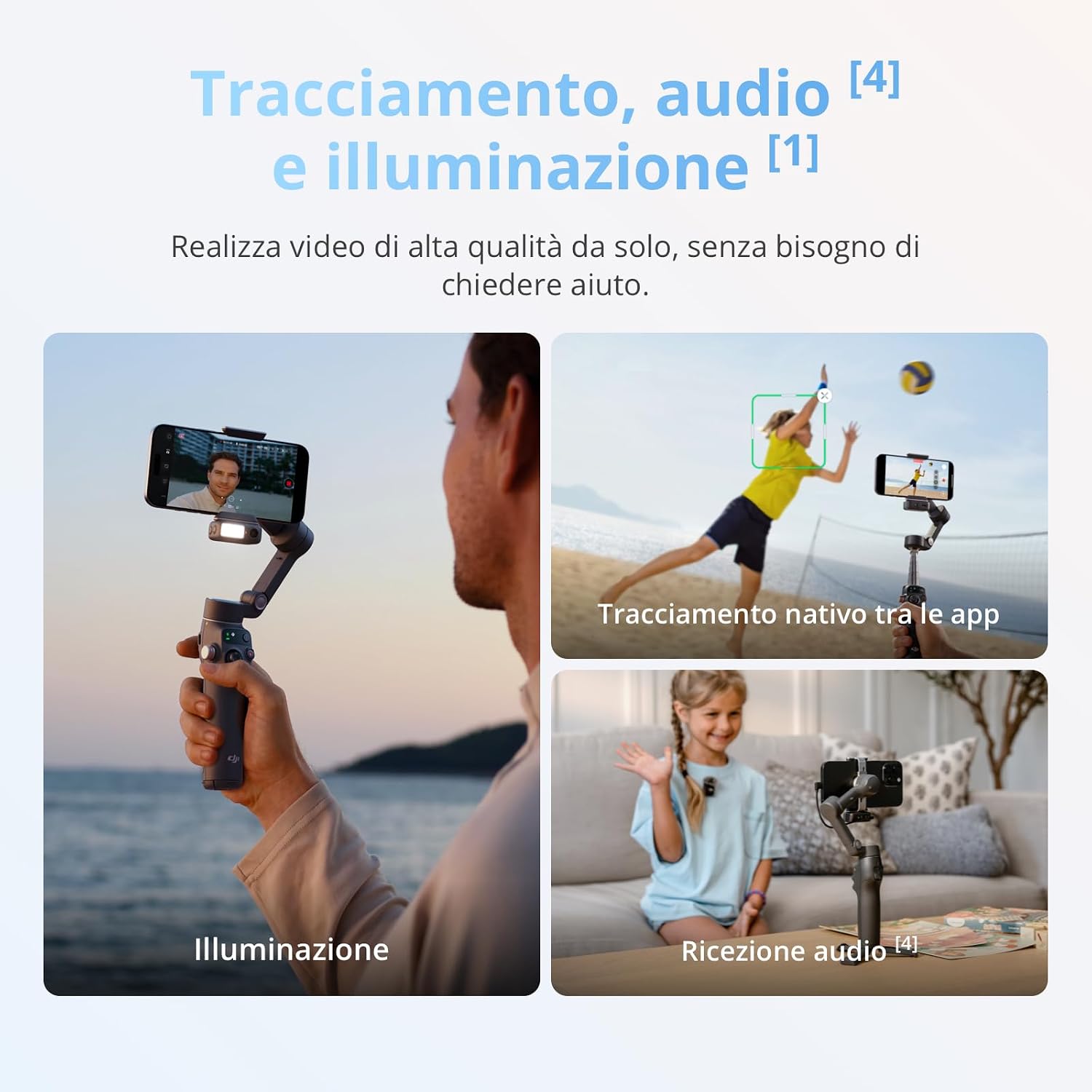 Detalle de DJI Osmo Mobile 8 stabilizzatore smartphone 10 h