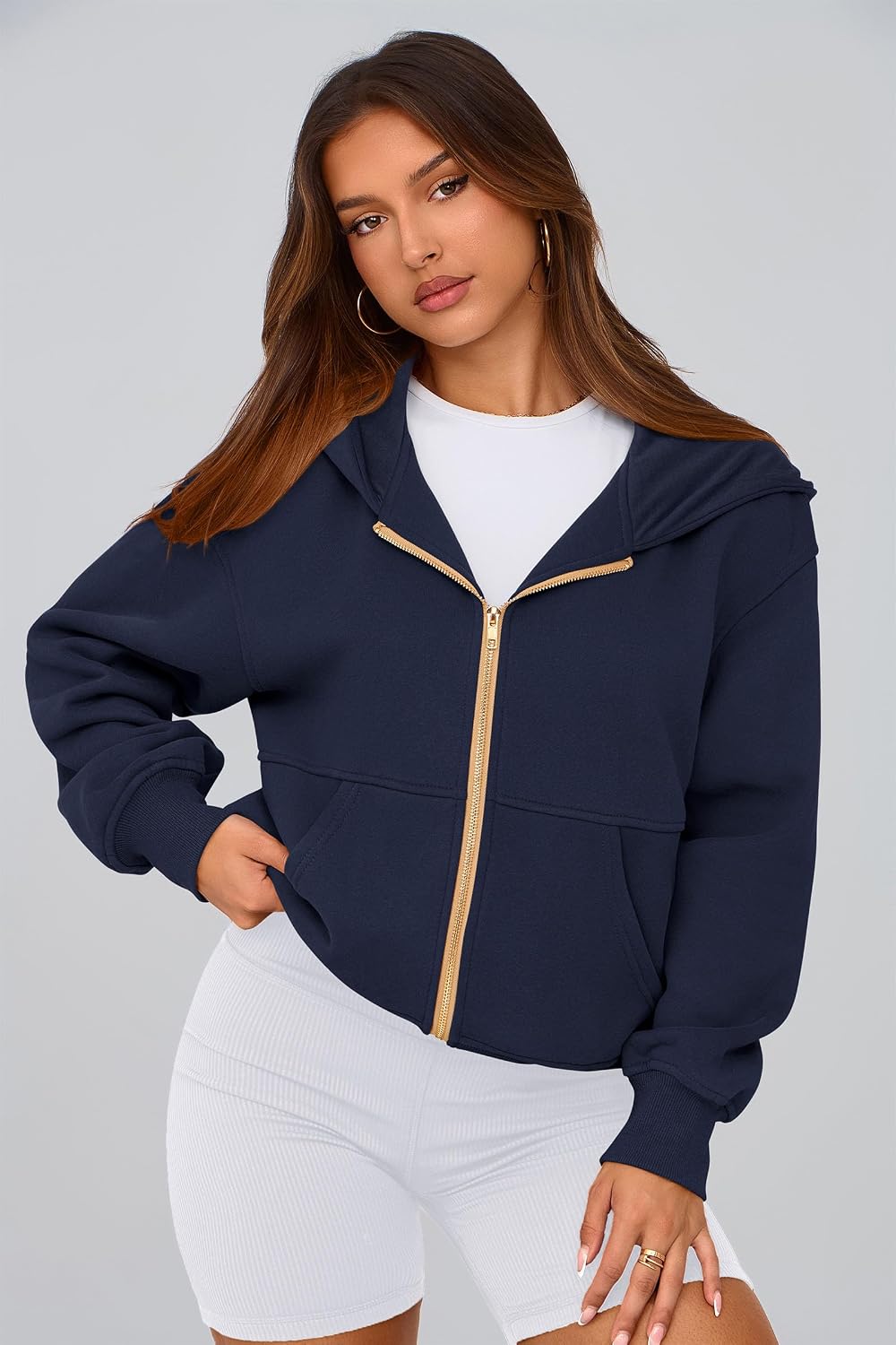 Thumbnail 2 de PRETTYGARDEN Zip Up Hoodie for Women