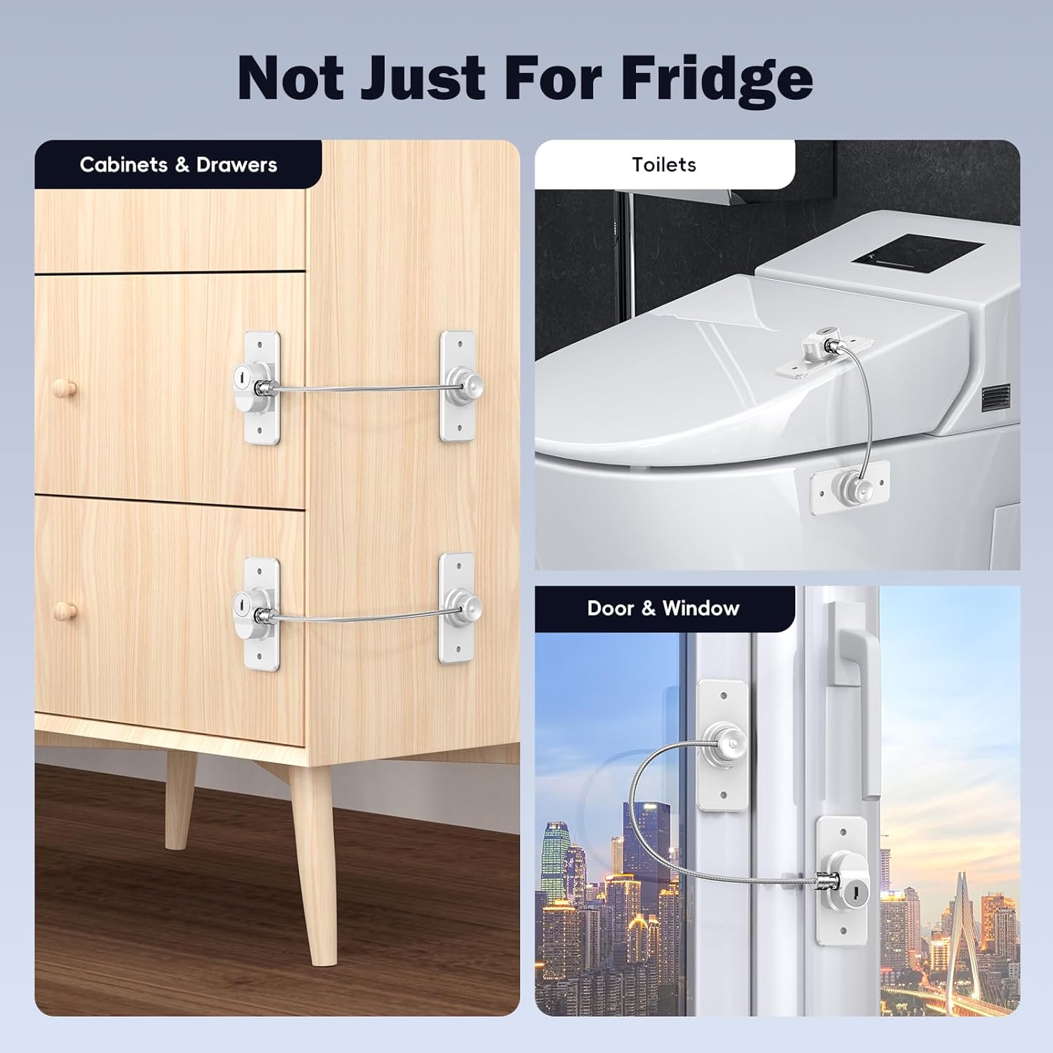 Thumbnail 1 de Wilbeva 2 Pack Refrigerator Locks for Kids