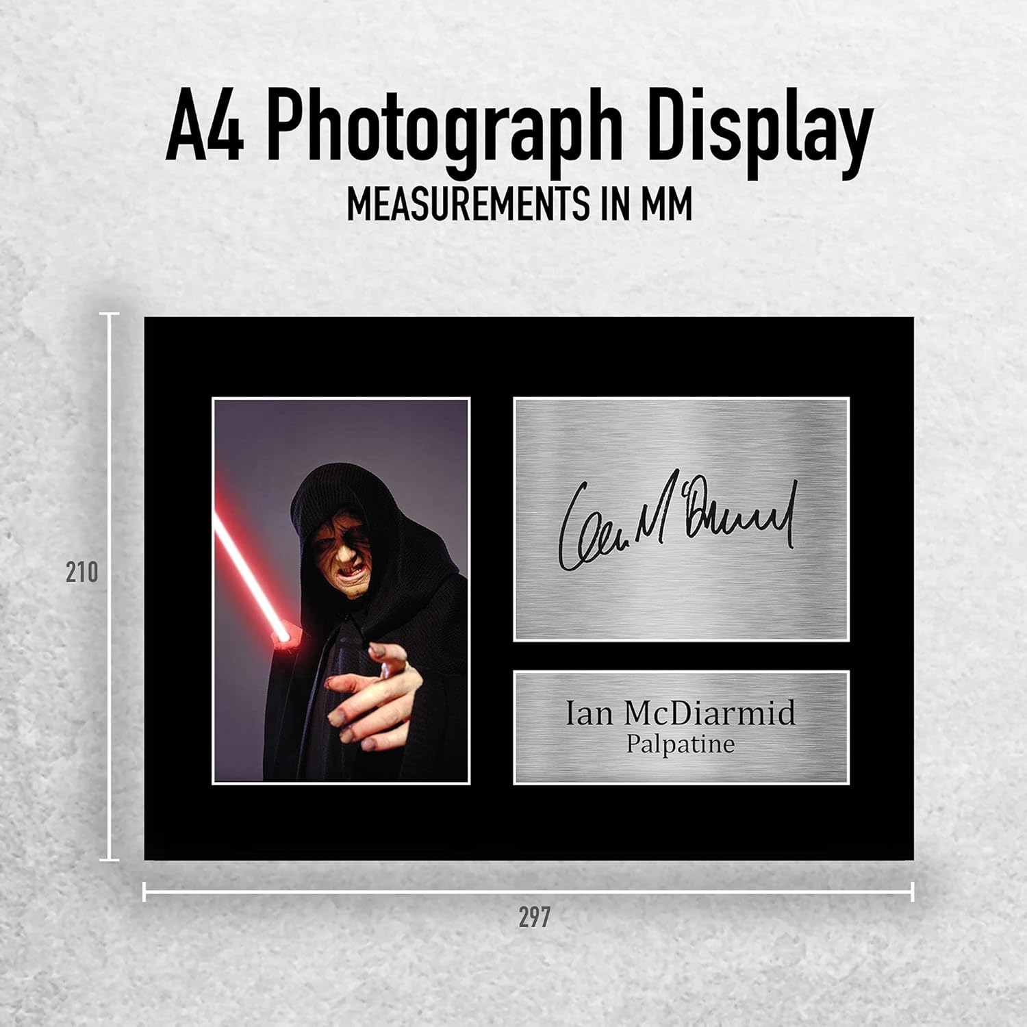 Thumbnail 1 de HWC Trading Ian McDiarmid signed A4 Palpatine print gift display (unframed)