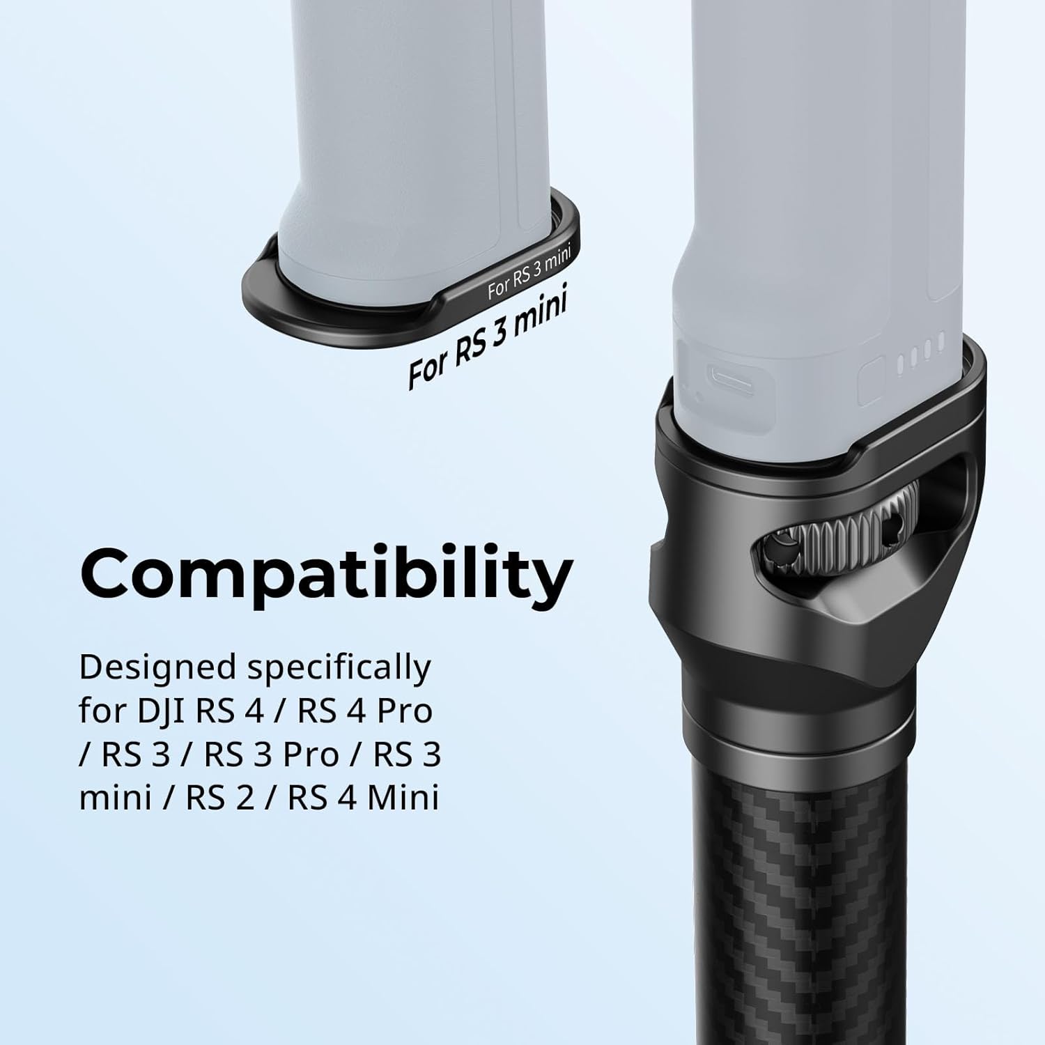 Detalle 2 de SmallRig Gimbal Extension Pole 15" (37cm) Carbon Fibre for DJI RS Series