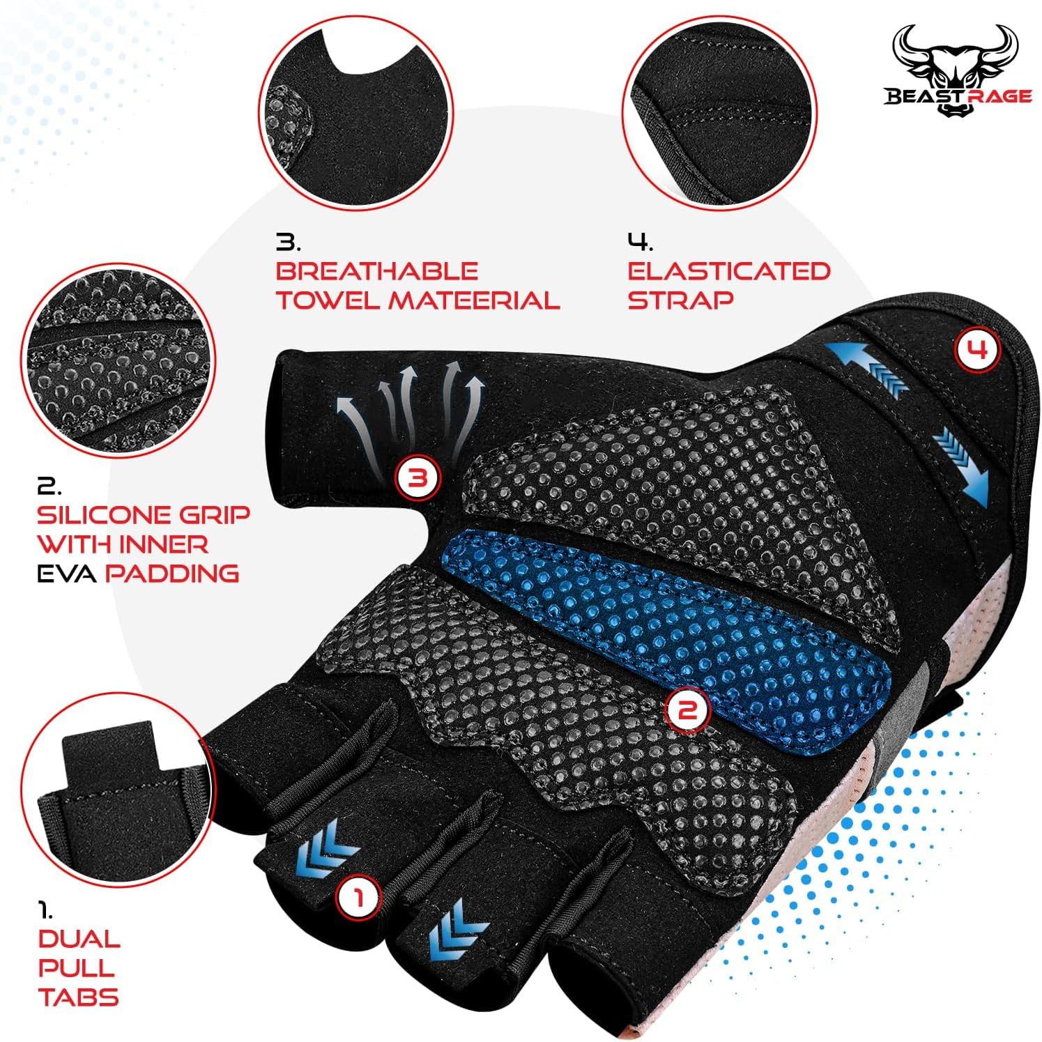 Detalle de BEAST RAGE Weight Lifting Gloves for Crossfit