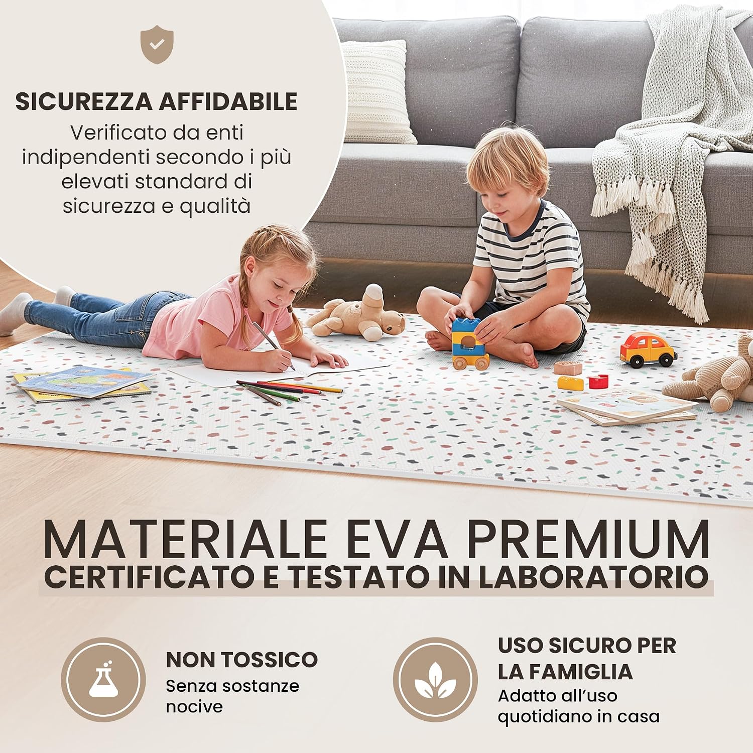 Detalle 2 de Tappeto Palestra Puzzle 18 Piezas: Pavimento Protettivo in EVA per Home Gym