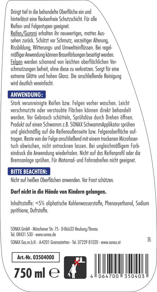 Thumbnail 1 de SONAX Xtreme Ceramic Reifen+FelgenDetailer (750 ml) – Schutz und Glanz für Reifen und Felgen