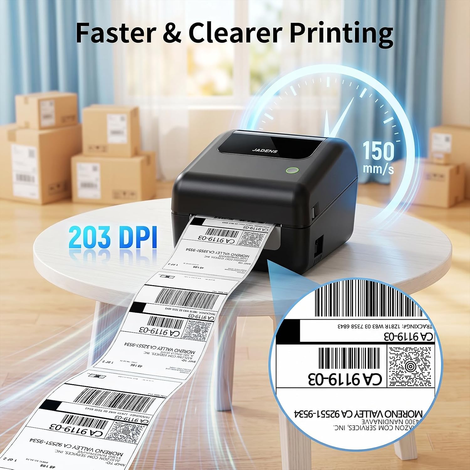 Thumbnail 5 de JADENS 4x6 Wireless Bluetooth Thermal Shipping Label Printer