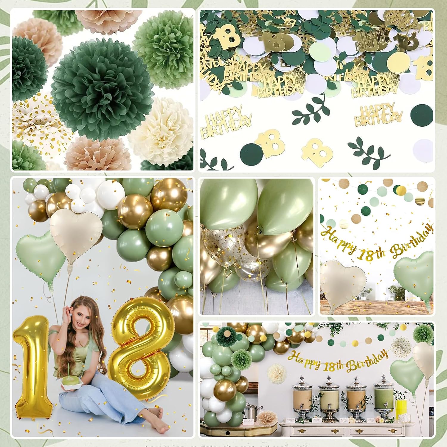 Detalle de Almaxi decorazioni 18 anni verde oro