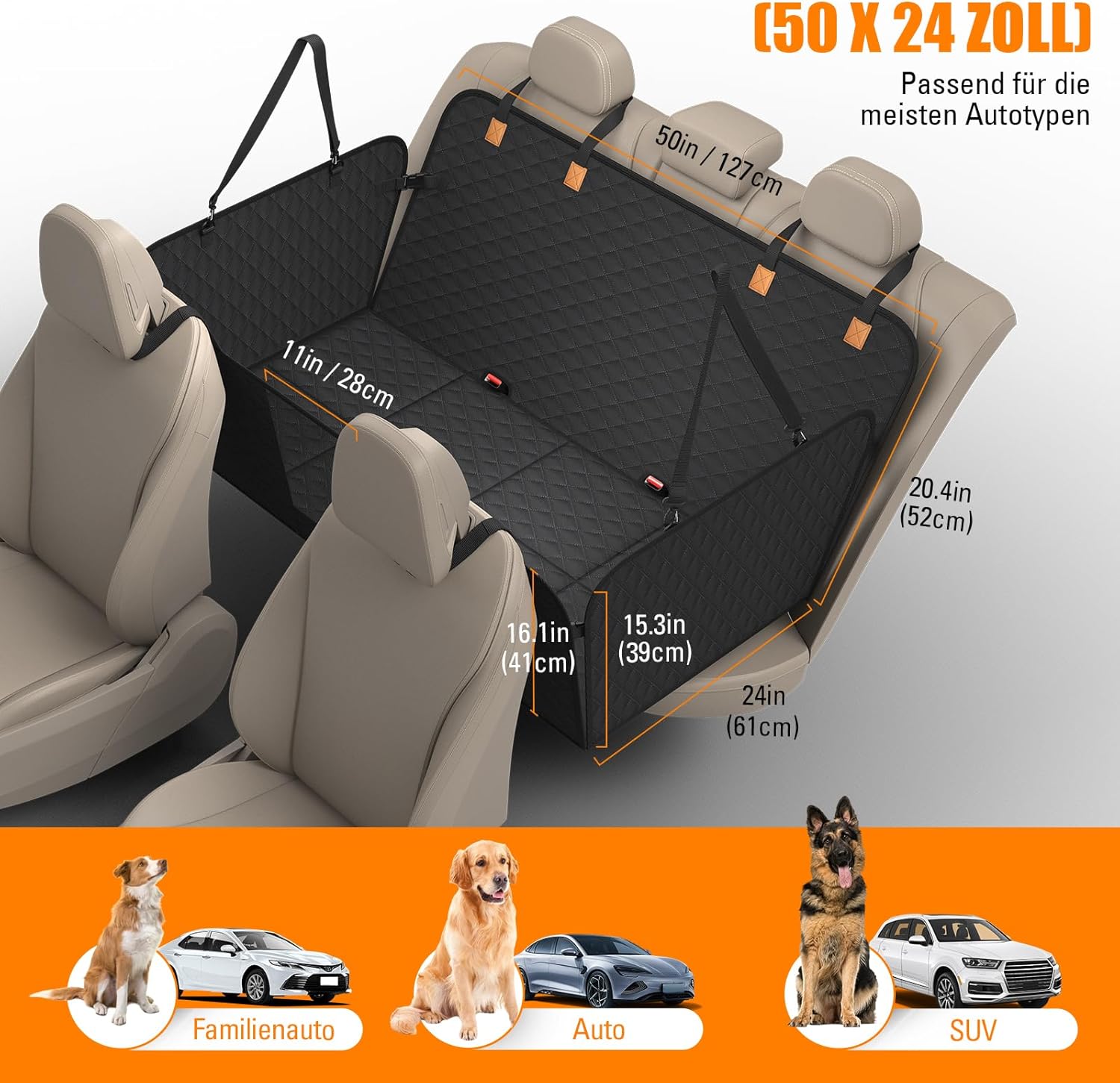 Thumbnail 4 de BMaoBBo Hundedecke Rückbank 127×62 cm