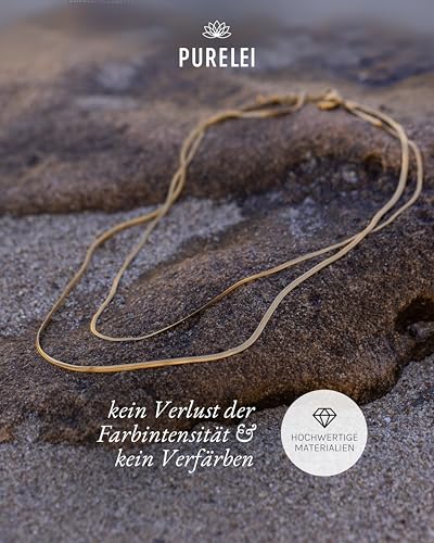 Thumbnail 4 de Purelei Two Layers Kette Damen – Halskette aus Edelstahl, zweilagig, wasserfest, 40–45 cm verstellbar