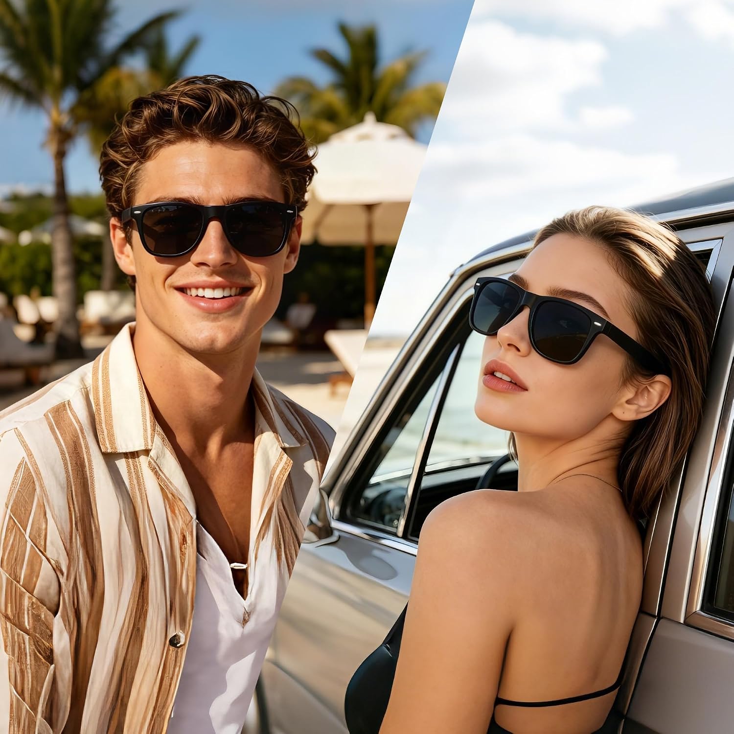 Detalle 2 de Joopin Square Sunglasses with Polarized UV Protection (Unisex, Oversized Square Frame)