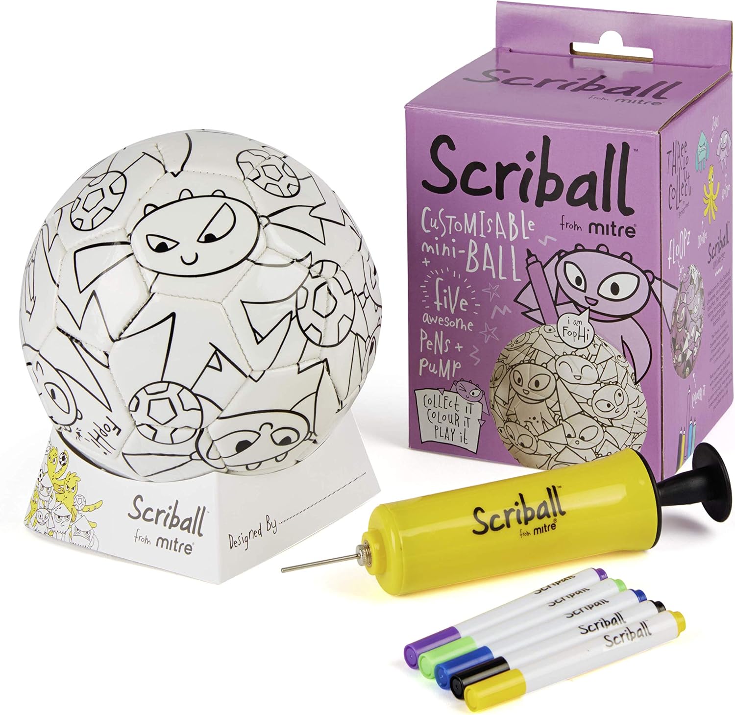 Detalle de Mitre Scriball Ooodles Customizable Mini Football – Size 4 or 5