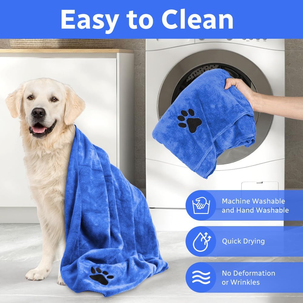 Thumbnail 3 de Adiwo asciugamani per cani in microfibra 140x70 cm (blu reale) – super assorbente ad asciugatura rapida