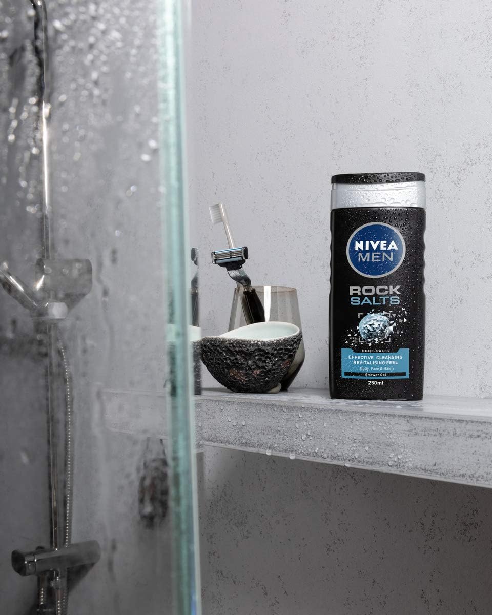 Detalle 2 de Nivea Men Rock Salts duschgel 250 ml för kropp, ansikte och hår