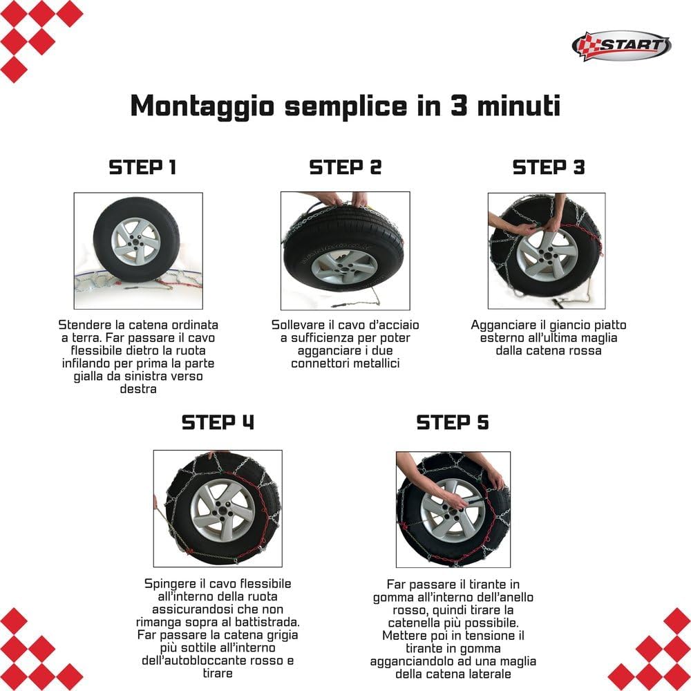 Thumbnail 2 de START Start Ensemble de deux chaînes à neige 9 mm, groupe 60 (homologuées Onorm 5117)