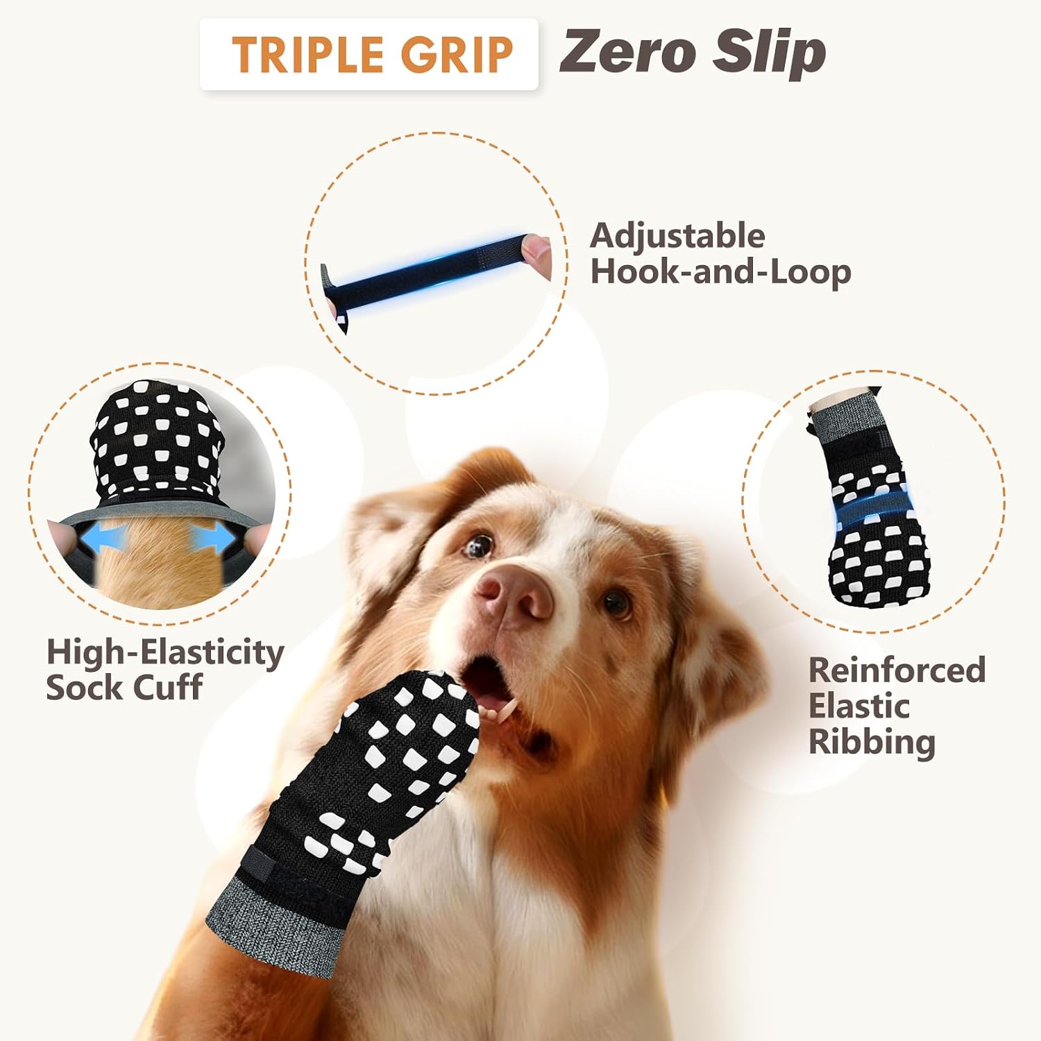 Detalle 2 de AIEDOULER Dog Socks in Cotton-Polyester