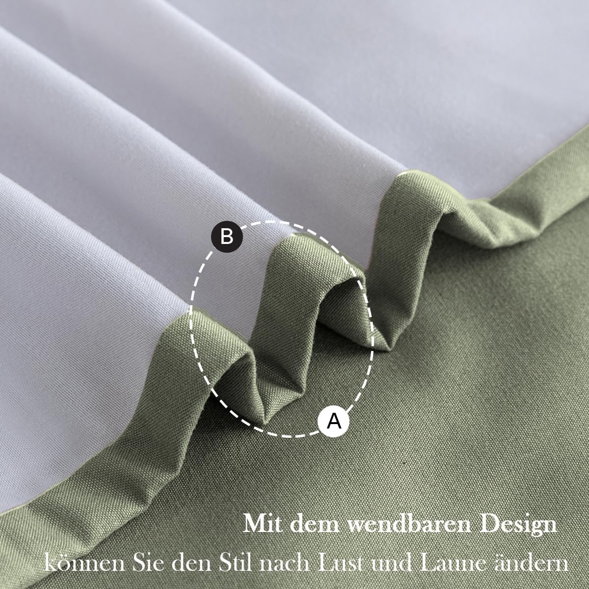 Thumbnail 4 de Nesture Bettwäsche 135x200 – 4tlg Wendebettwäsche in Salbeigrün/Weiß aus Mikrofasern