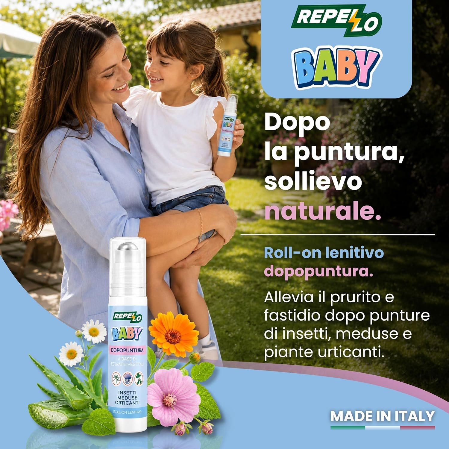 Detalle de Albagarden Dopopuntura Naturale Baby Roll-On 20ml: sollievo immediato per punture di insetti dai 6 mesi