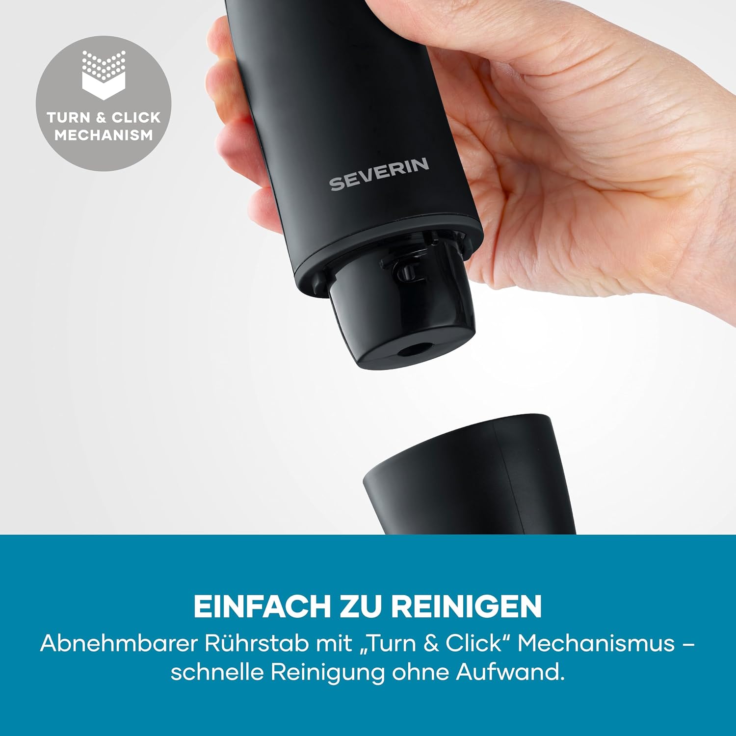 Detalle de Severin Stabmixer SM 3760 – 350 W zum Pürieren und Zerkleinern, rutschfester Griff