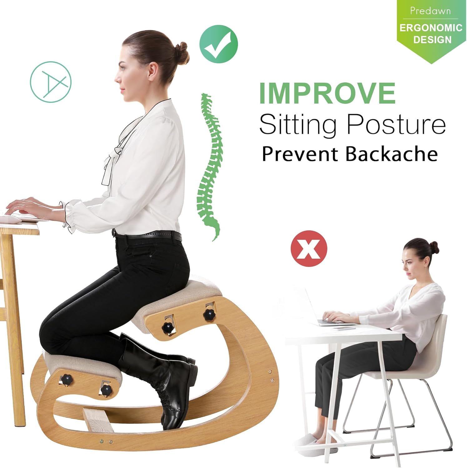 Detalle 2 de Predawn Sedia ergonomica a seduta in ginocchio per postura corretta