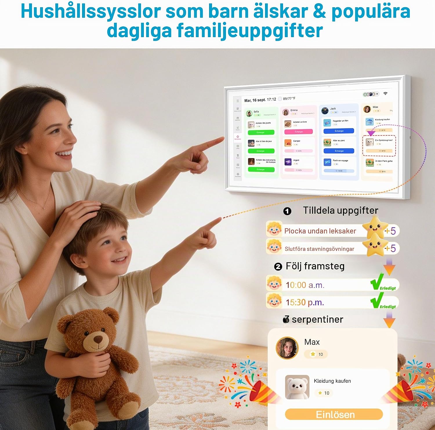 Thumbnail 3 de HGFRTEE B156-SZF06L6 digital familjekalender, 15,6 tum med FHD-pekskärm