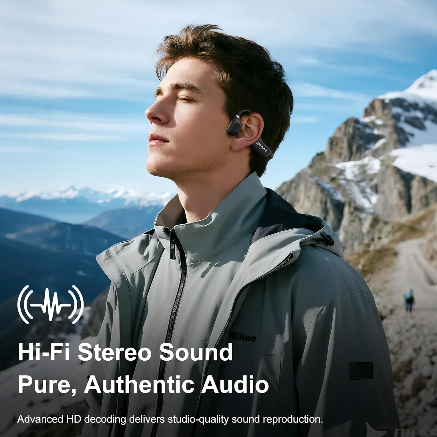 Detalle de Jamsync Open Ear Headphones: Open-Ear Run-Ready Bluetooth Headphones with 14-Hour Battery