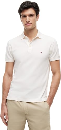 Detalle de Tommy Hilfiger Polo de Manga Corta Hombre 1985 Slim Fit - Ivory Petal (L)