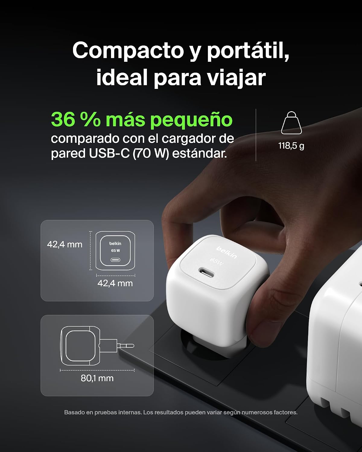 Detalle de Belkin Cargador 65 W USB-C rápido