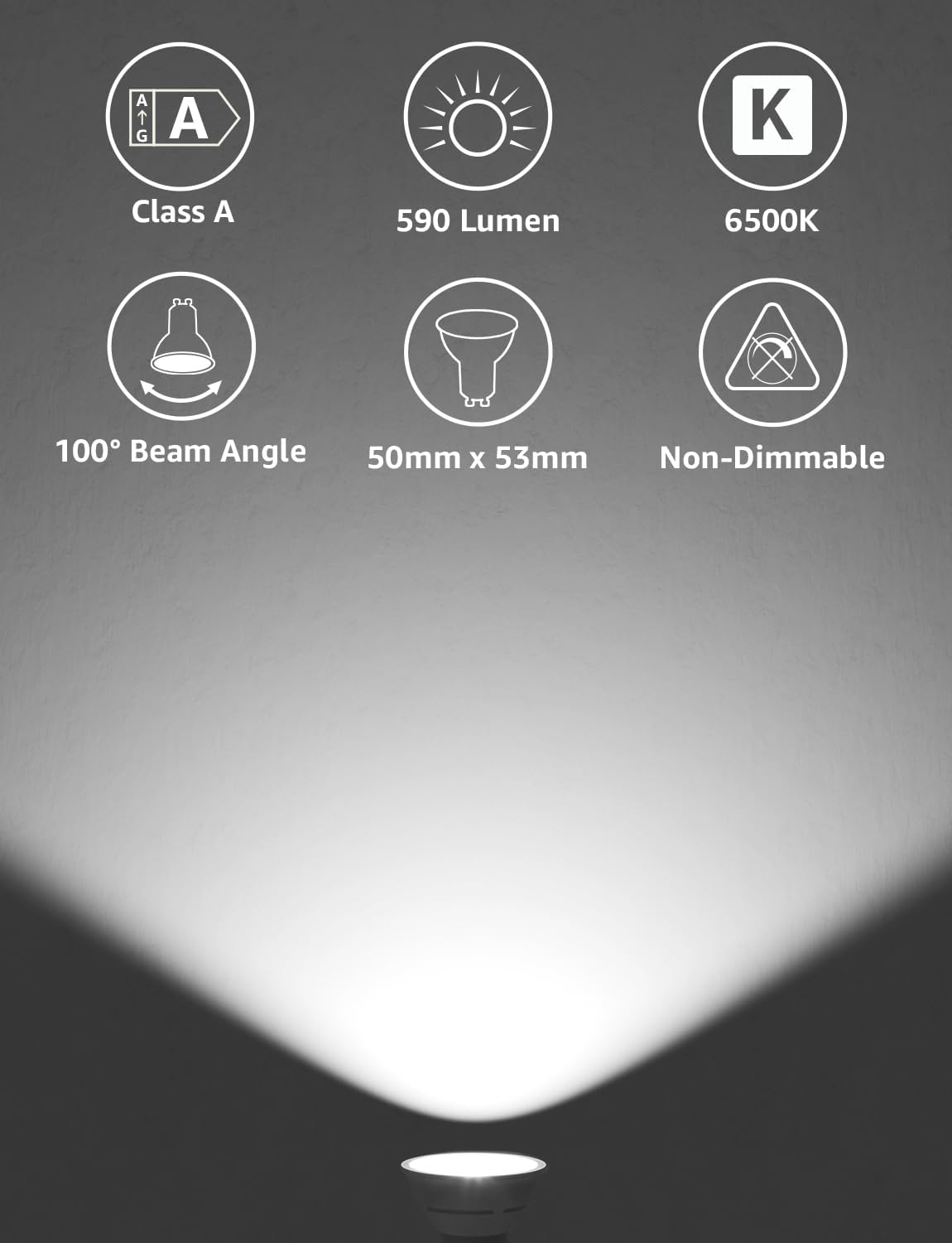 Detalle 2 de Lepro GU10 LED Bulbs 590LM 3.3W Pack of 10