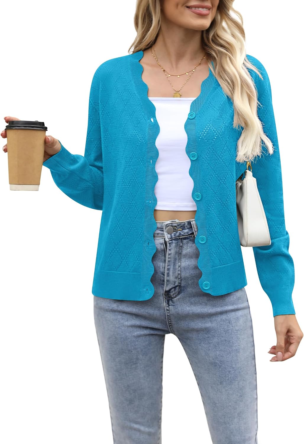 Detalle de Yommay women cardigan V-neck hollow
