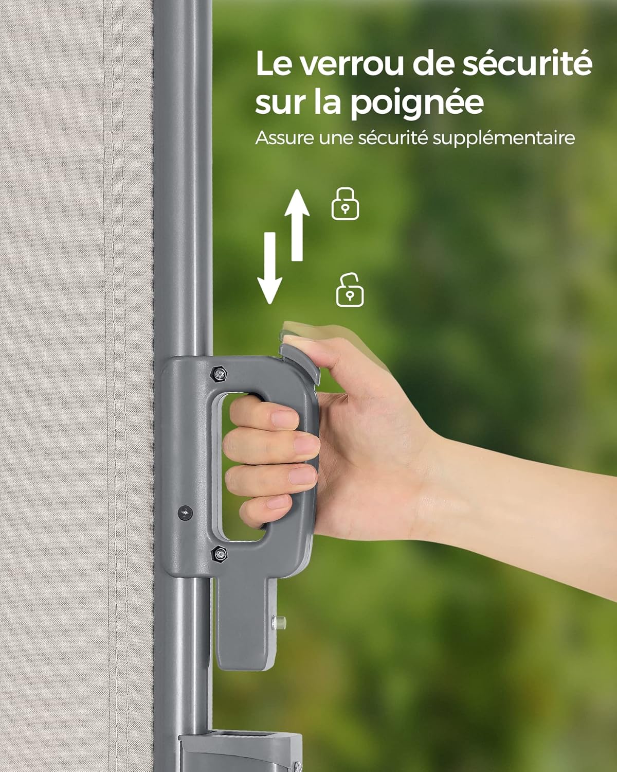 Thumbnail 5 de SONGMICS Store latéral aluminium rétractable 180 x 300 cm beige (GSA180E) – brise-vue et brise-vent