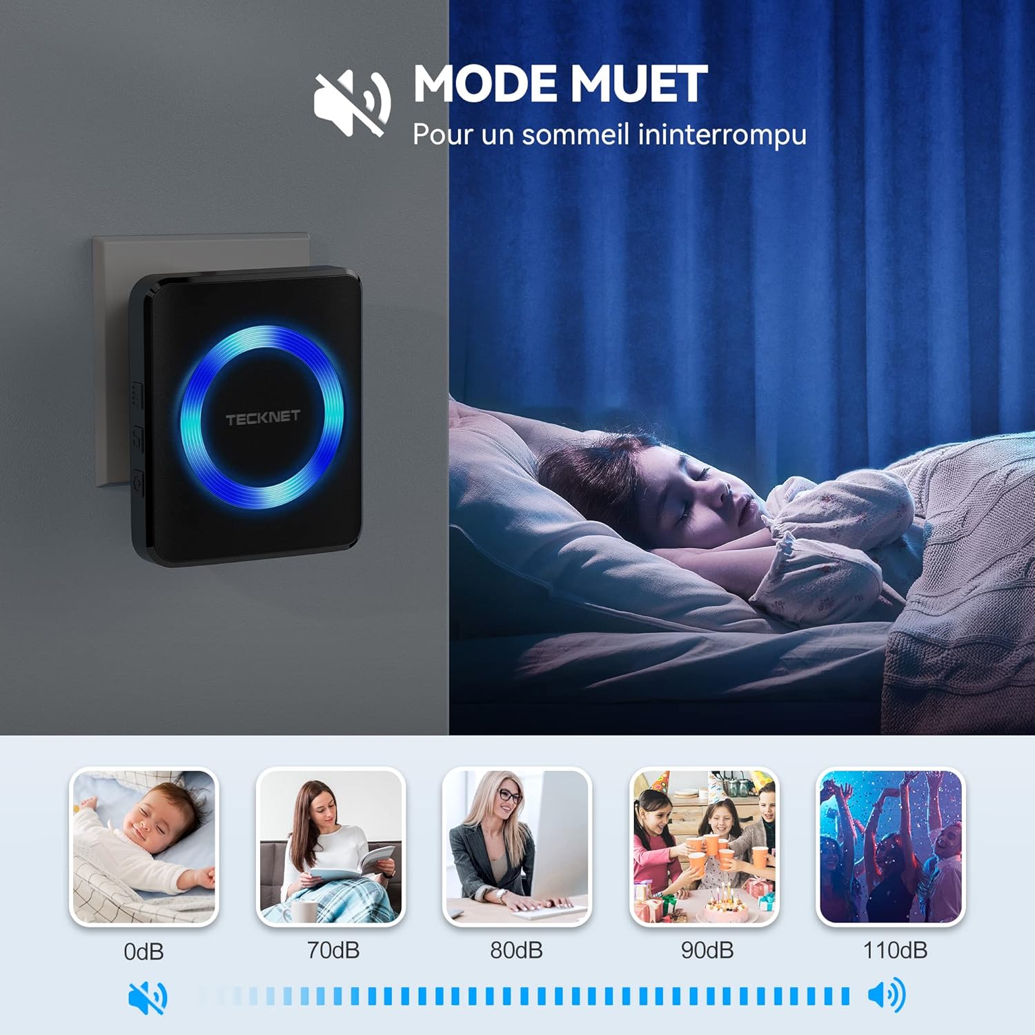 Thumbnail 4 de TECKNET Sonnette sans fil 400 m