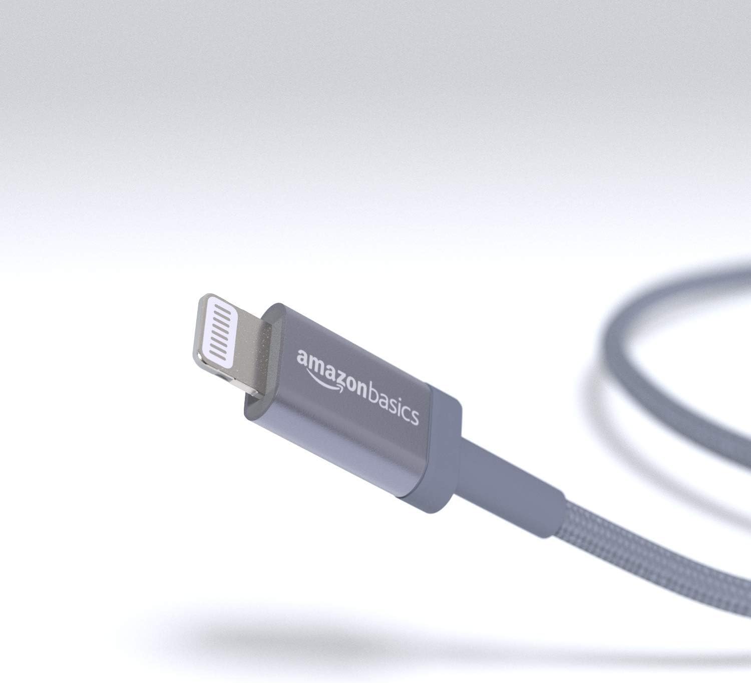 Thumbnail 1 de Amazon Basics Câble USB-C vers Lightning tressé en nylon certifié MFi, 0,9 m (gris foncé) pour iPhone