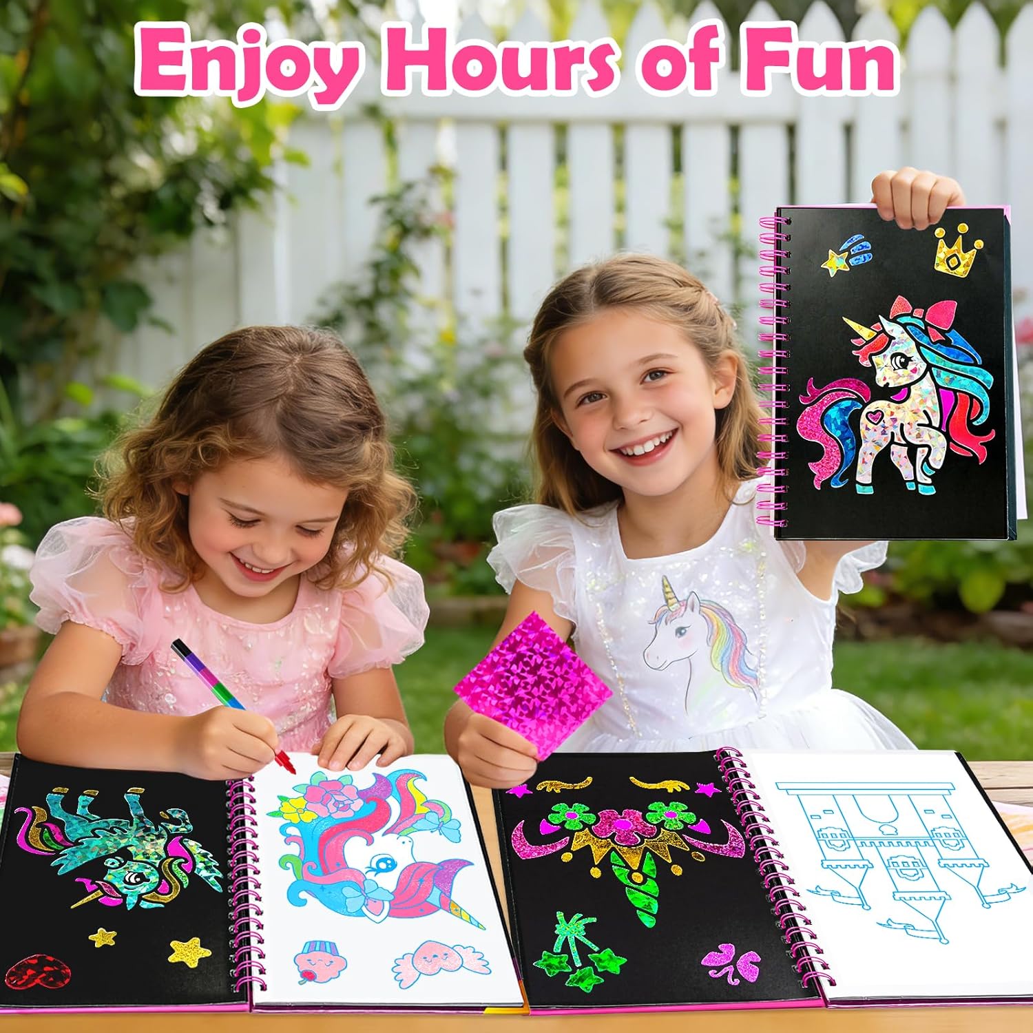 Thumbnail 4 de FUNNYB&G Foil Art Kinder Kunst- & Bastelaktivität (Einhorn) – schmutzfreie DIY-Aufkleber als Reisespielzeug