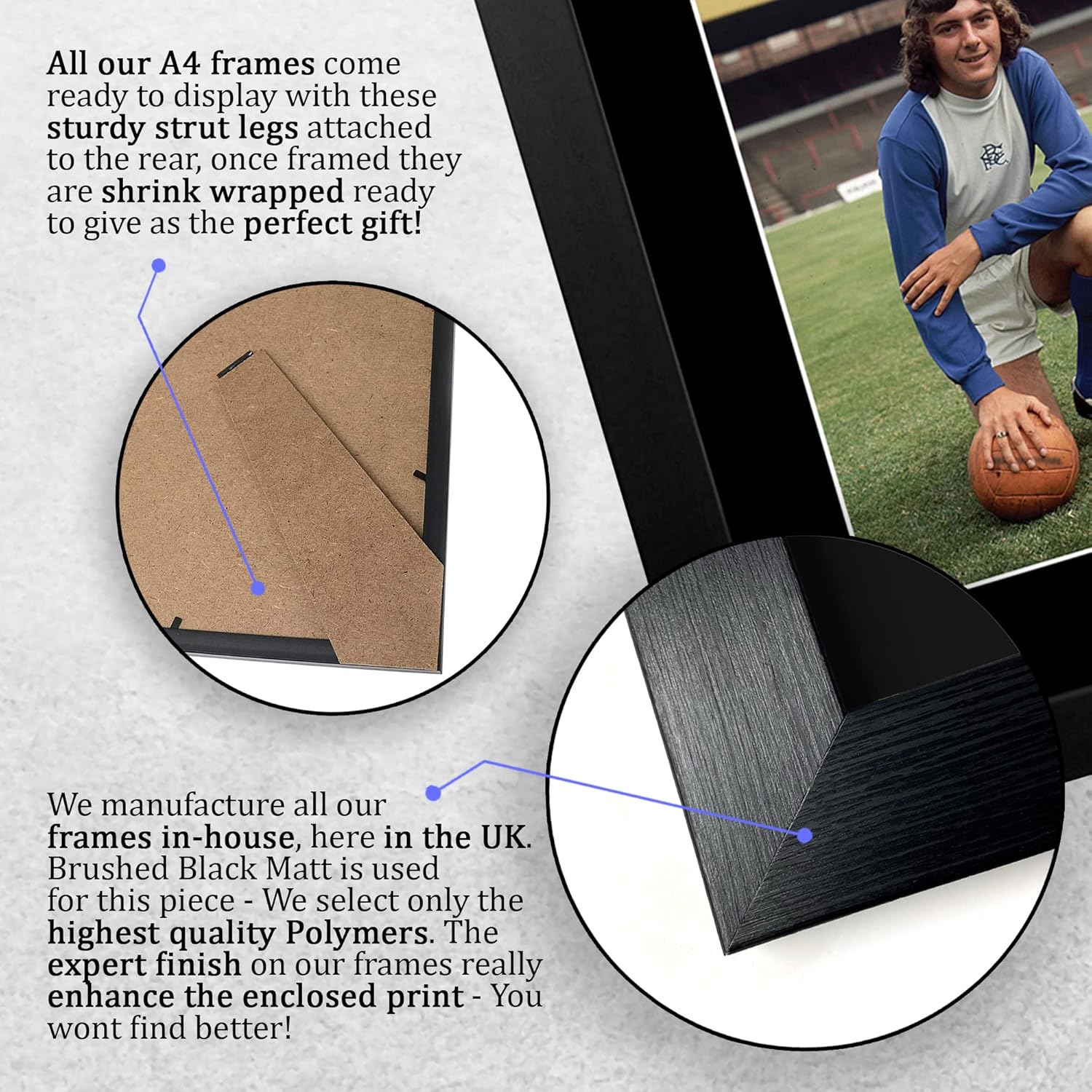 Thumbnail 5 de HWC Trading A4 Framed Signed Trevor Francis Birmingham City Autograph Picture (Gift-ready)