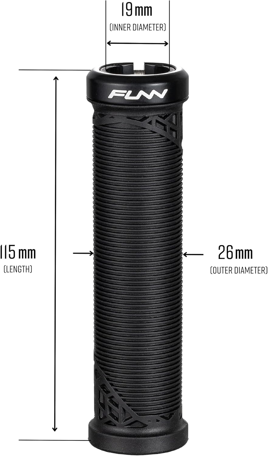 Detalle de Funn Hilt JR Poignées de Guidon VTT à Verrouillage Unique – Ø19 mm pour jeunes cyclistes