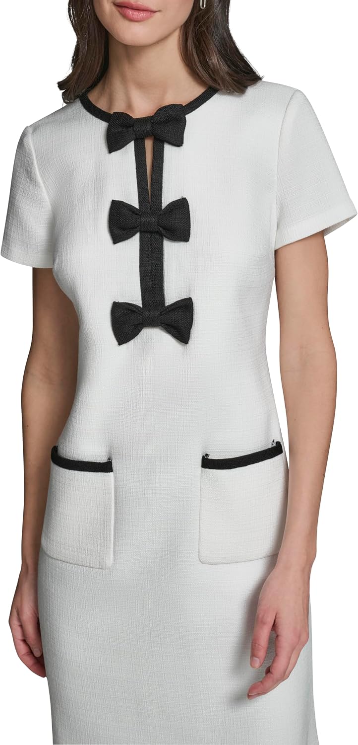 Detalle de Karl Lagerfeld faux tweed dress