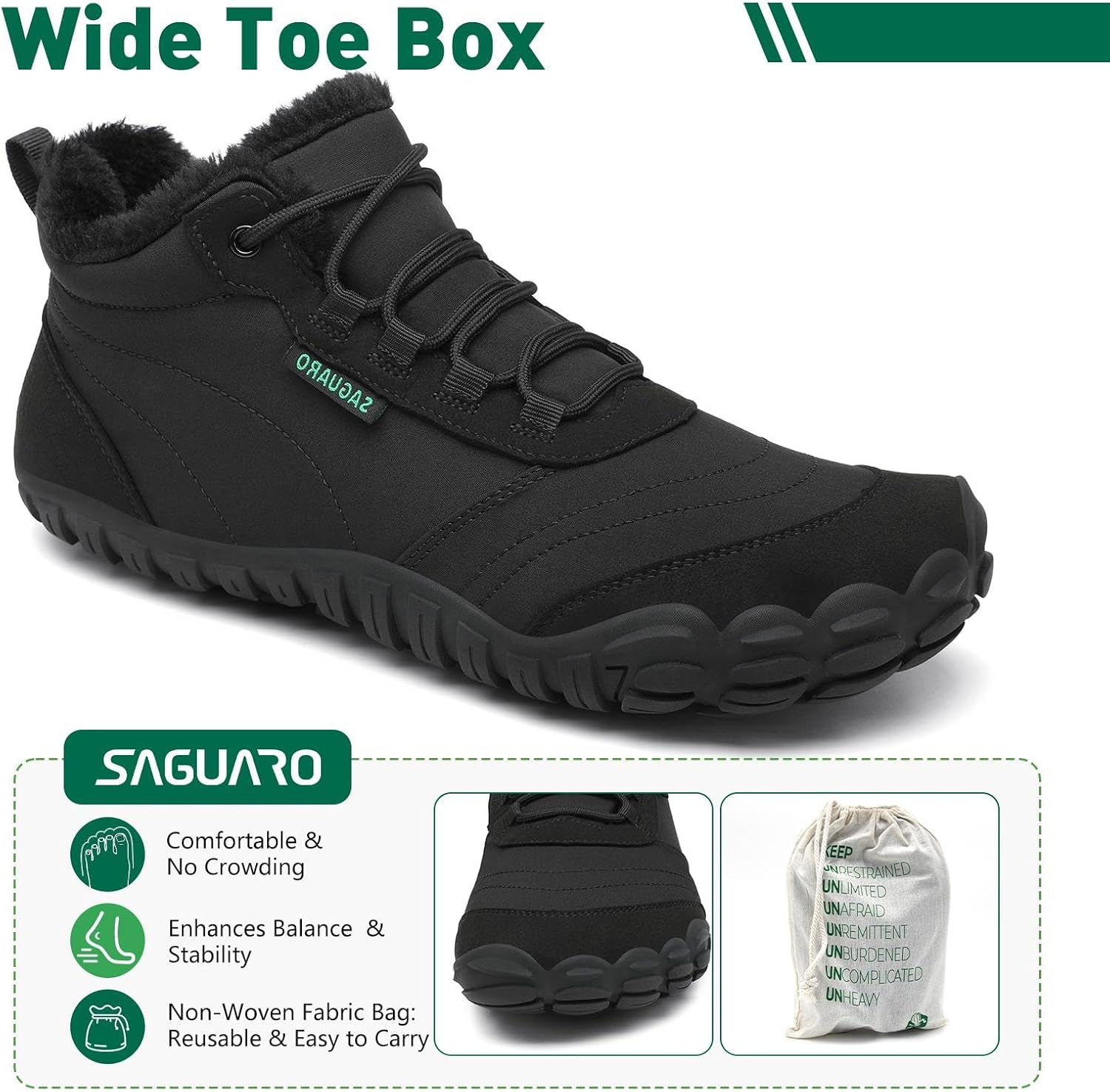 Detalle 1 de SAGUARO Winter Barfußschuhe Damen 0,65 cm Sohle
