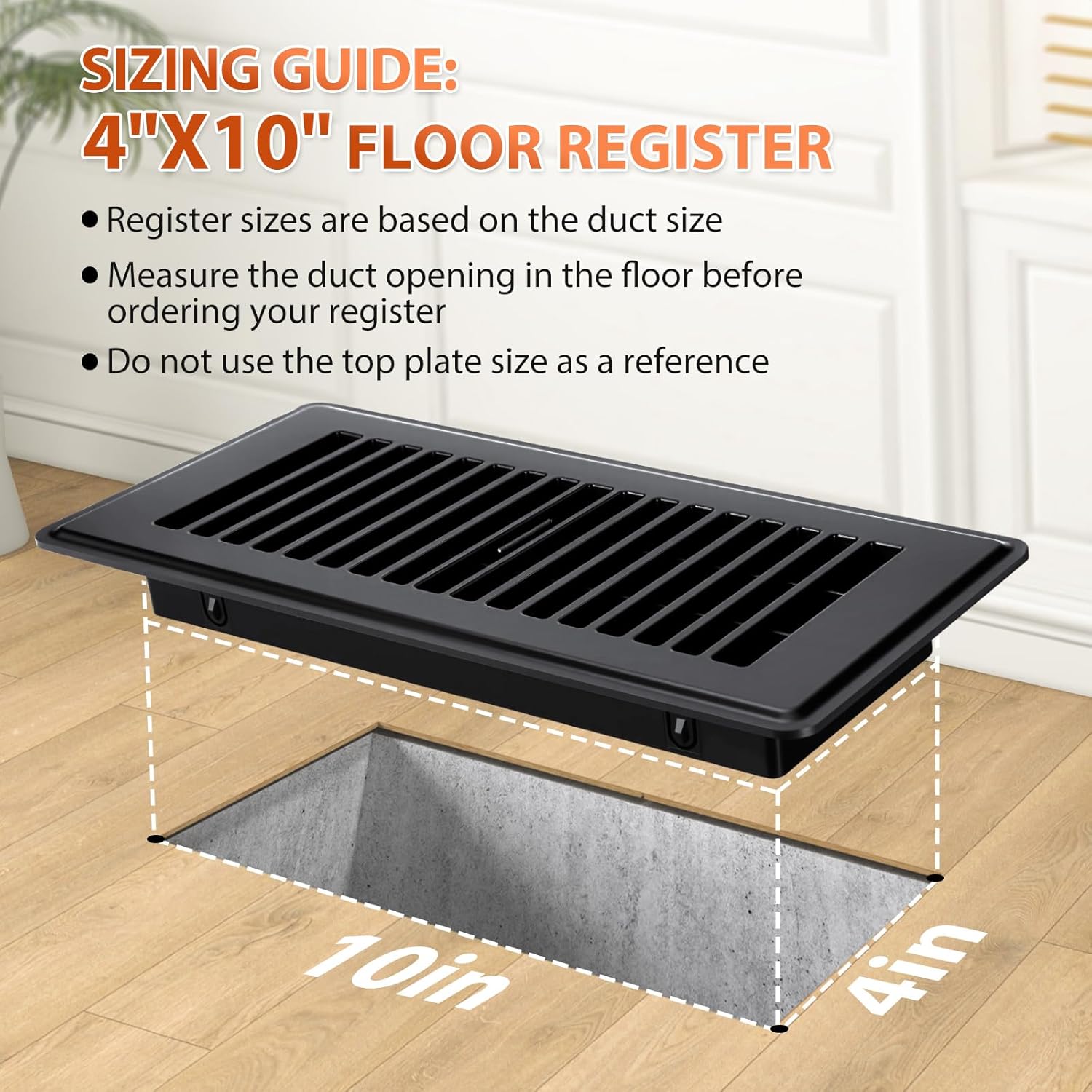 Detalle 2 de 4x10 Floor Register Plastic Vent Cover 4x10