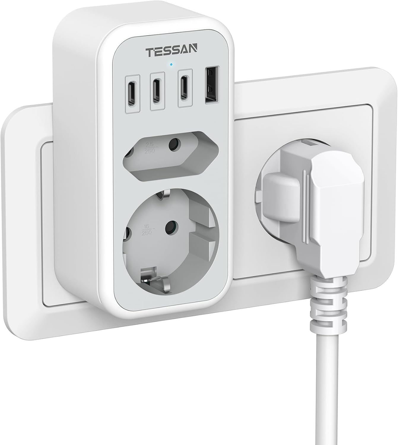 Detalle de TESSAN USB-C Mehrfachstecker 3600 W, grau
