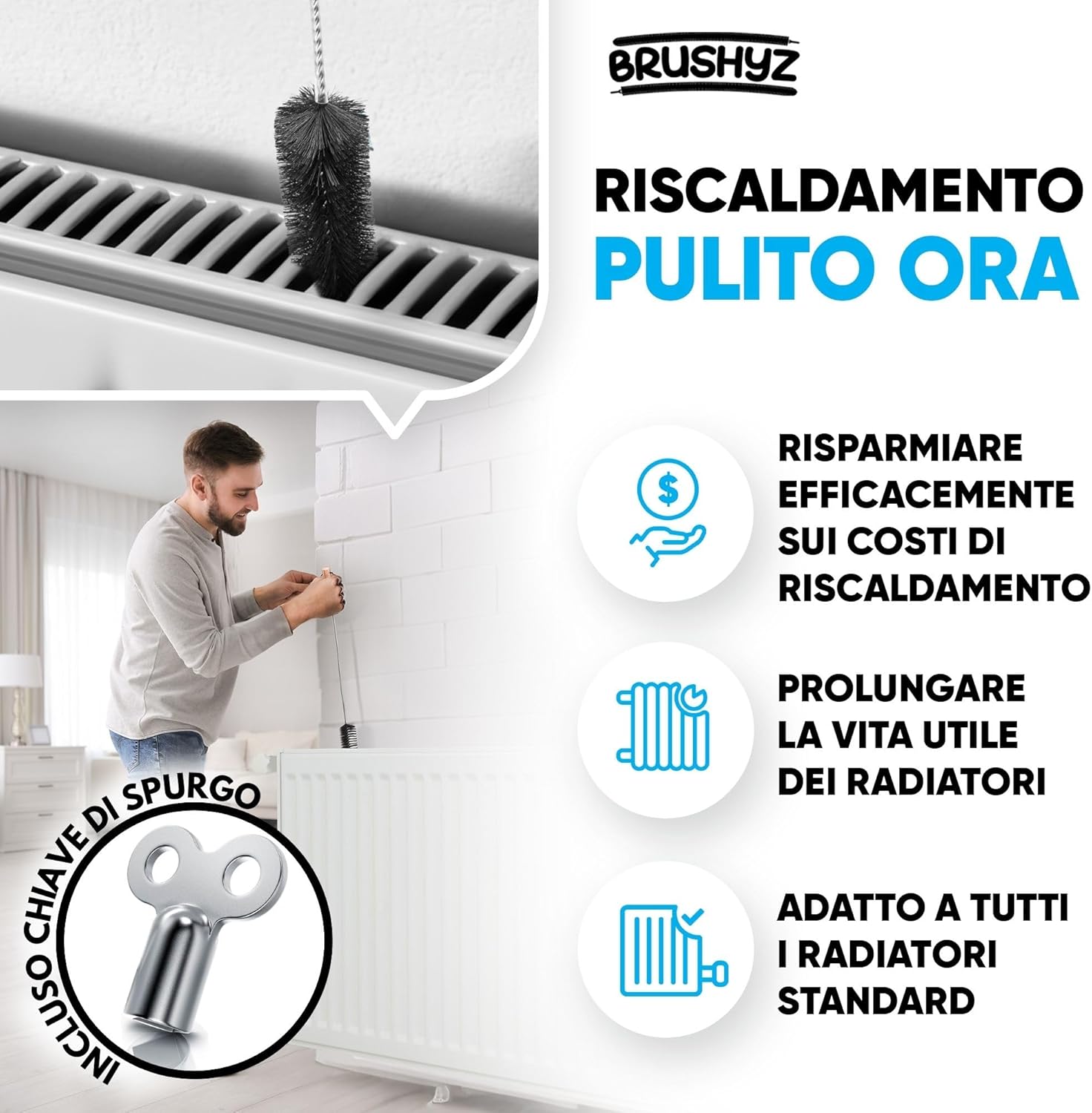 Detalle 2 de BRUSHYZ Pulisci Termosifoni 117 cm