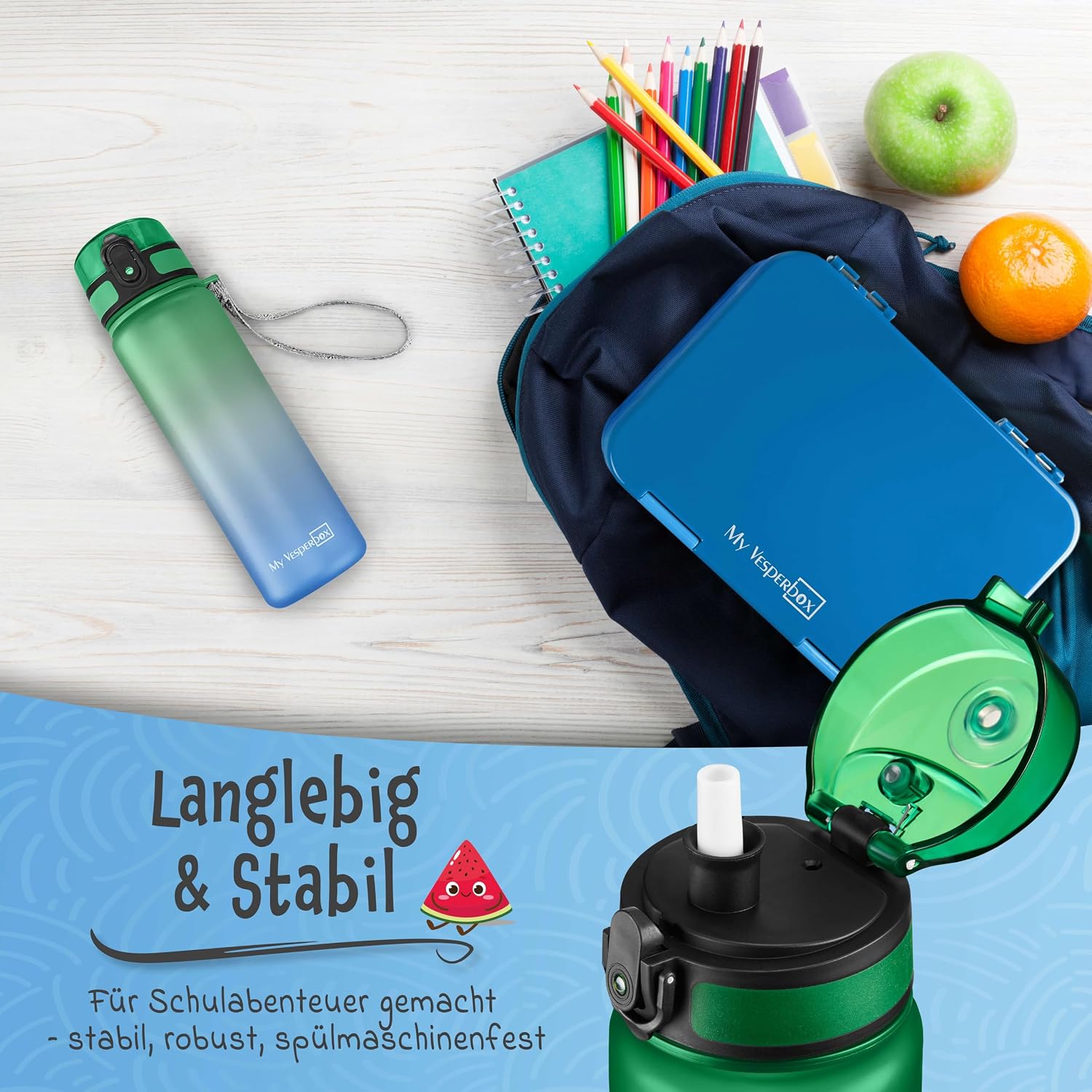 Thumbnail 5 de My Vesperbox Trinkflasche Kinder 500ML – auslaufsicher, BPA-frei, inkl. Ersatzdichtung