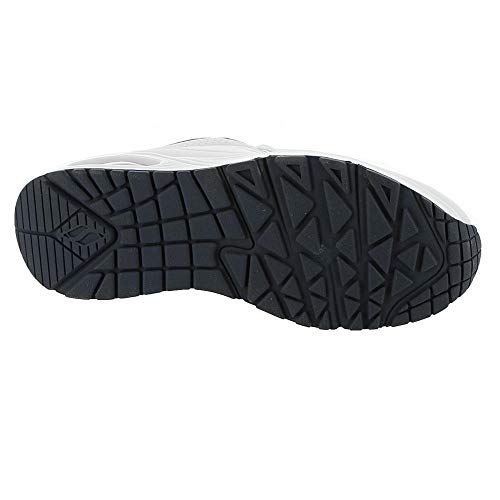 Detalle de Skechers Uno para mujer en color White Durabuck Navy Red Trim (talla 40 EU)
